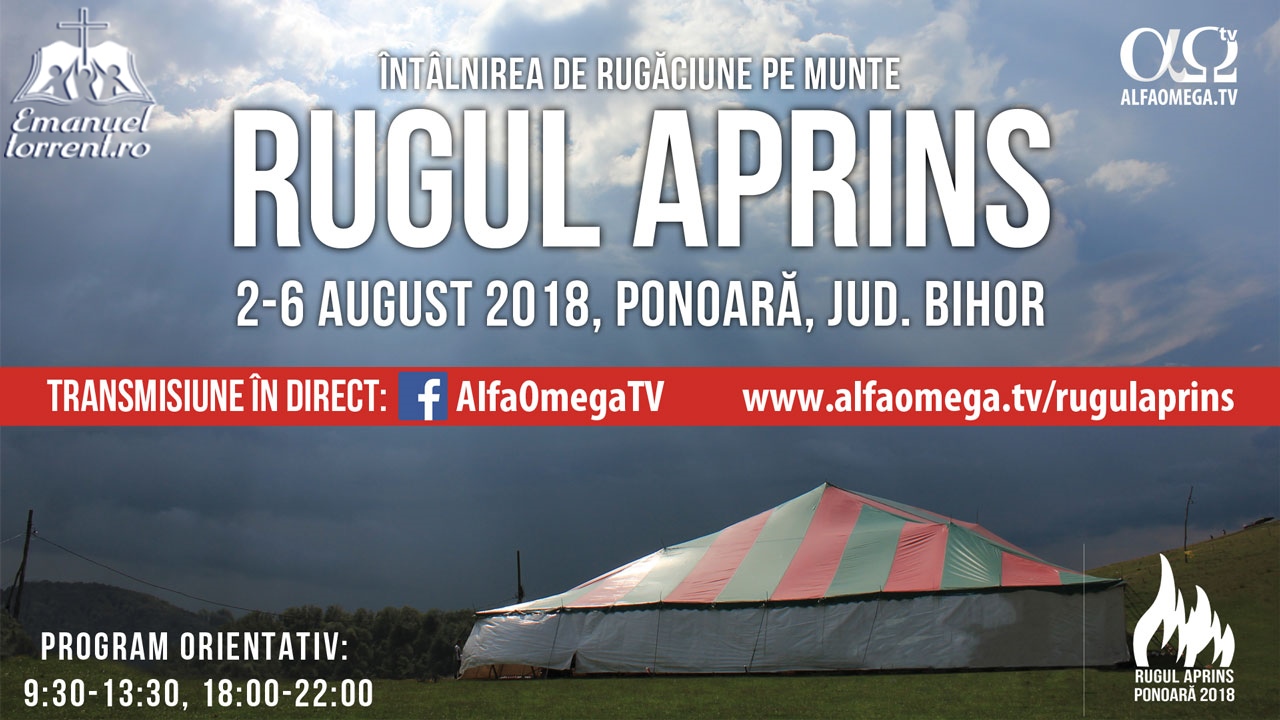 Intalnirea de rugaciune pe munte Rugul Aprins Ponoara 2-6 August 2018
